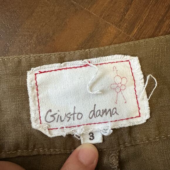 GIUSTO DAMA Skirted Pants Brown Wrap Straight Leg Linen Lightweight - Picture 10 of 15